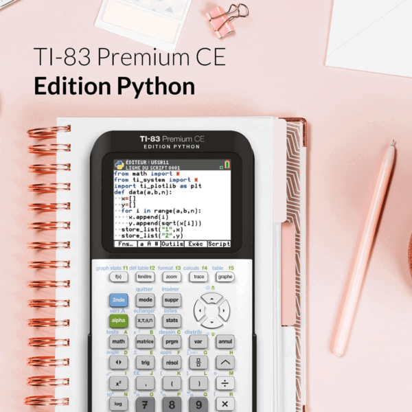 TEXAS INSTRUMENTS TI-83 Premium CE Edition Python – Calculatrice graphique – Mode examen