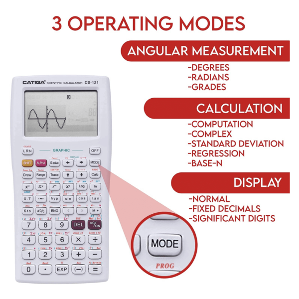 Calculatrice scientifique avec fonctions graphiques - Modes multiples avec interface intuitive - Parfaite pour les cours débutants et avancés, lycée ou collège
